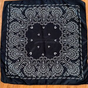 Black and White Paisley Bandana